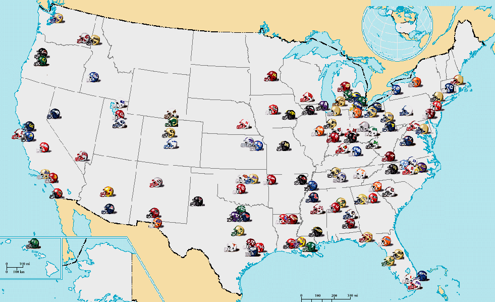 NCAA Football Map